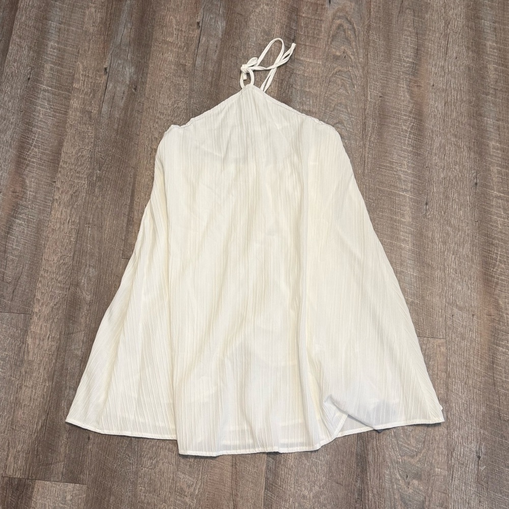 White Halter Neck Dress
